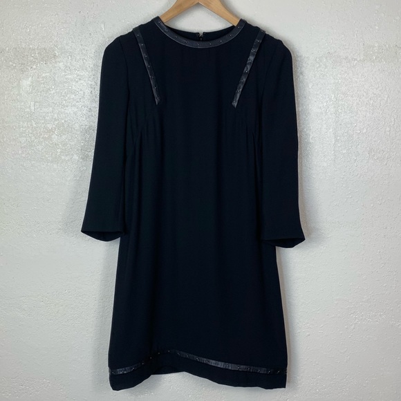 The Kooples Sport Black Shift Dress Leather - Picture 2 of 9